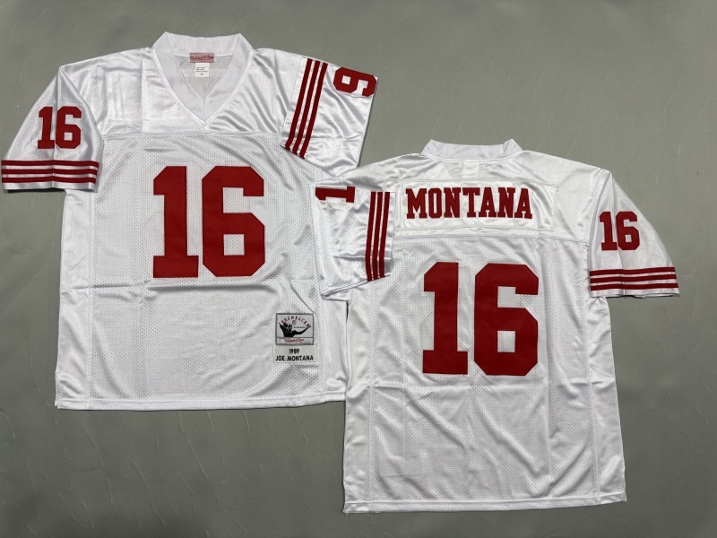 Men 2025 San Francisco 49ers #16 Montana white Throwback Limited NFL Jersey style 001->san francisco 49ers->NFL Jersey